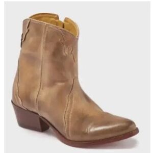 Free People New Frontier Tan Western Ankle Boots 40=10